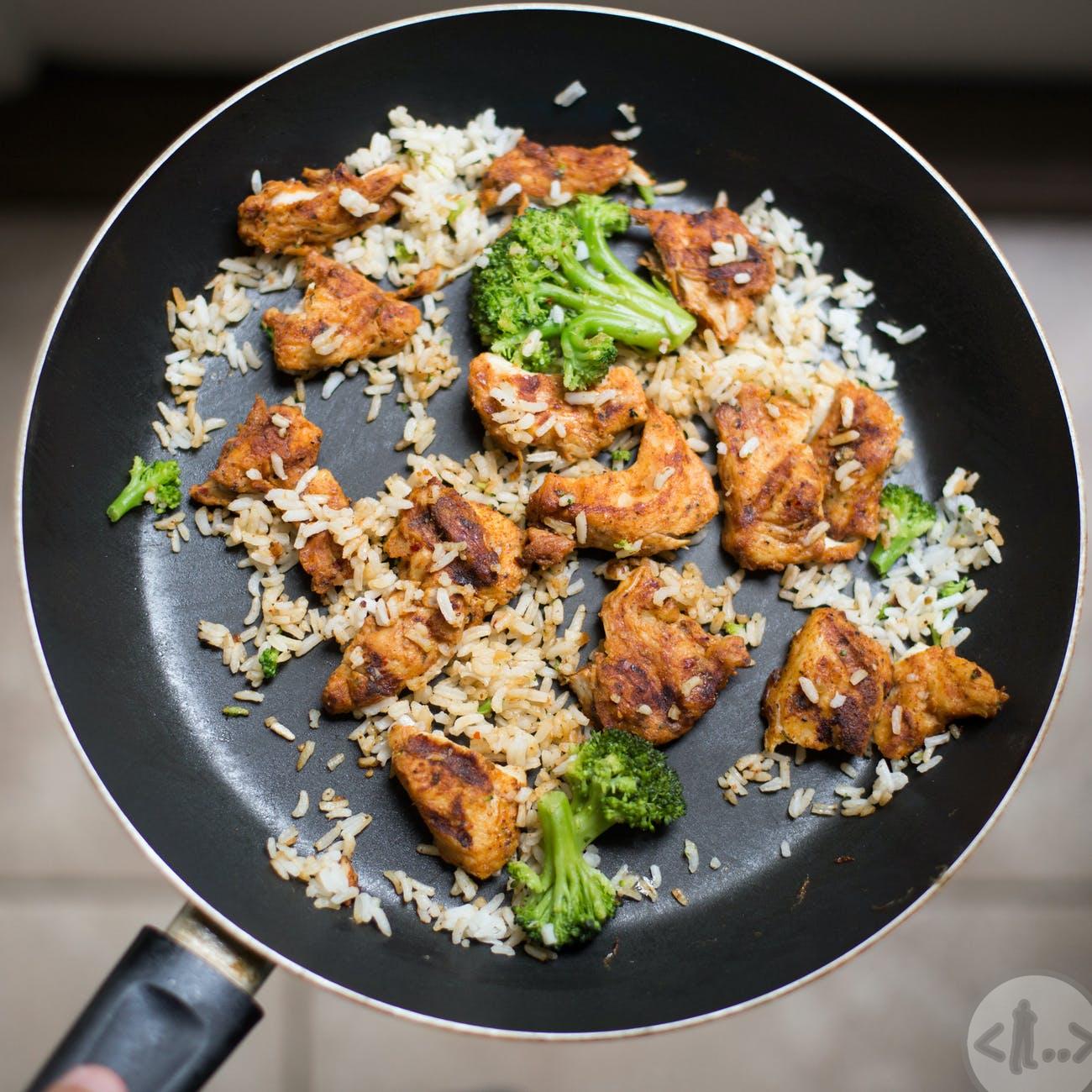 food chicken fresh rice