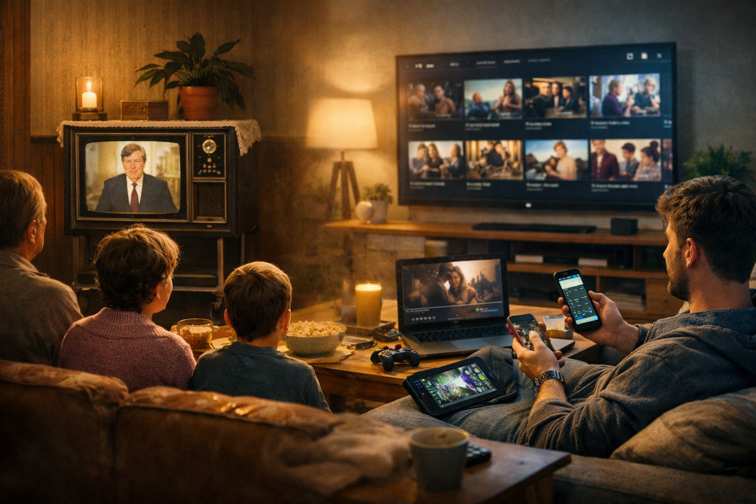 Vom Lagerfeuer zur Flimmerkiste: Wie sich unser TV-Verhalten über Jahrzehnte verändert hat